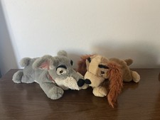 Lot of 2 Authentic Disney Store/Plush Lady And The Tramp 15 Inch Stuffed Toy