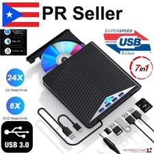External CD DVD Drive for PC Laptop Windows 11 10 USB 3.0 Burner Reader Writer