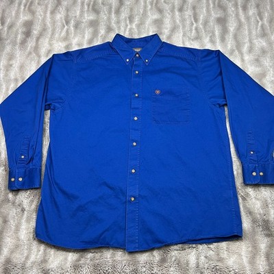 Ariat Shirt Mens Extra Large Blue Button Up Western Country