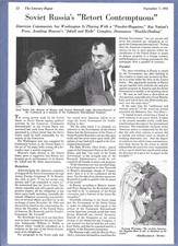 Original 1935 Press Photo & Article JOSEPH STALIN  Soviet Russia: Contemptuous 