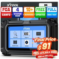 2025 XTOOL D5 Car OBD2 Scanner Transmission ABS SRS Engine Diagnostic Tool FCA