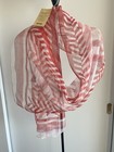 NWT FabIndia Silk & Cotton Blood 🩸 Red Pink White Scarf Dupatta Wrap Stole 74" — photo 5