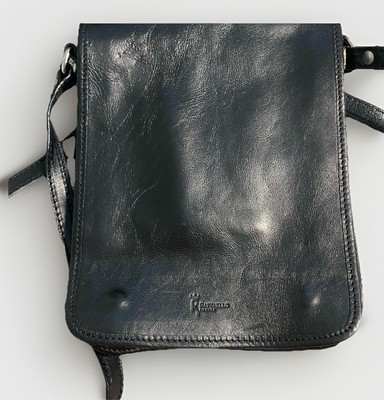 Raffaello Firenze Black Leather Crossbody Bag Purse Black Florence Italy