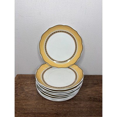 Lot of 9 Hutschenreuther Medley Alfabia Bread Butter Plates Yellow Green 6.25''