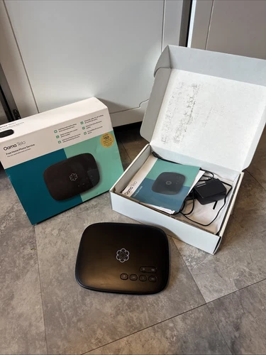OOMA Telo104 VOIP Telephone Base Unit, Power Cord, and RJ11 Phone Cord - Black