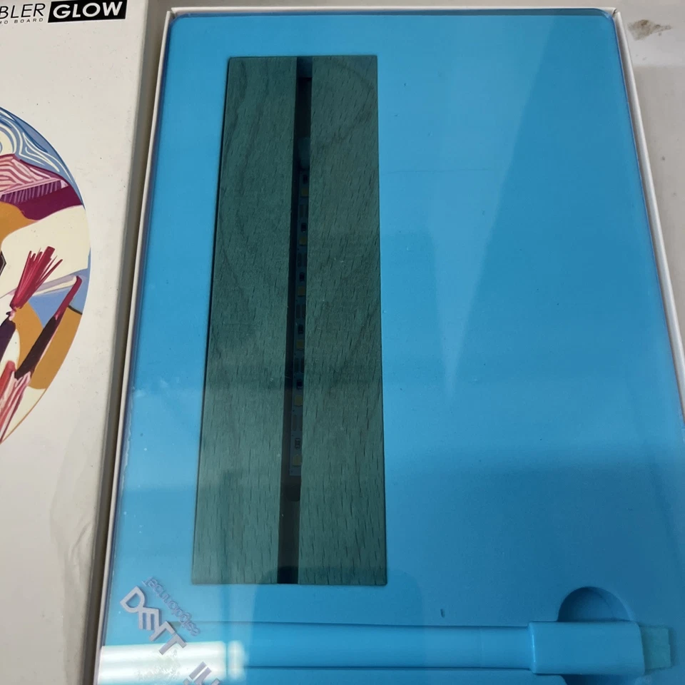 Scribbler Glow Light Up Memo Board Acrylic Board, Wood Light Stand, Glo Marker - Image 3 of 3