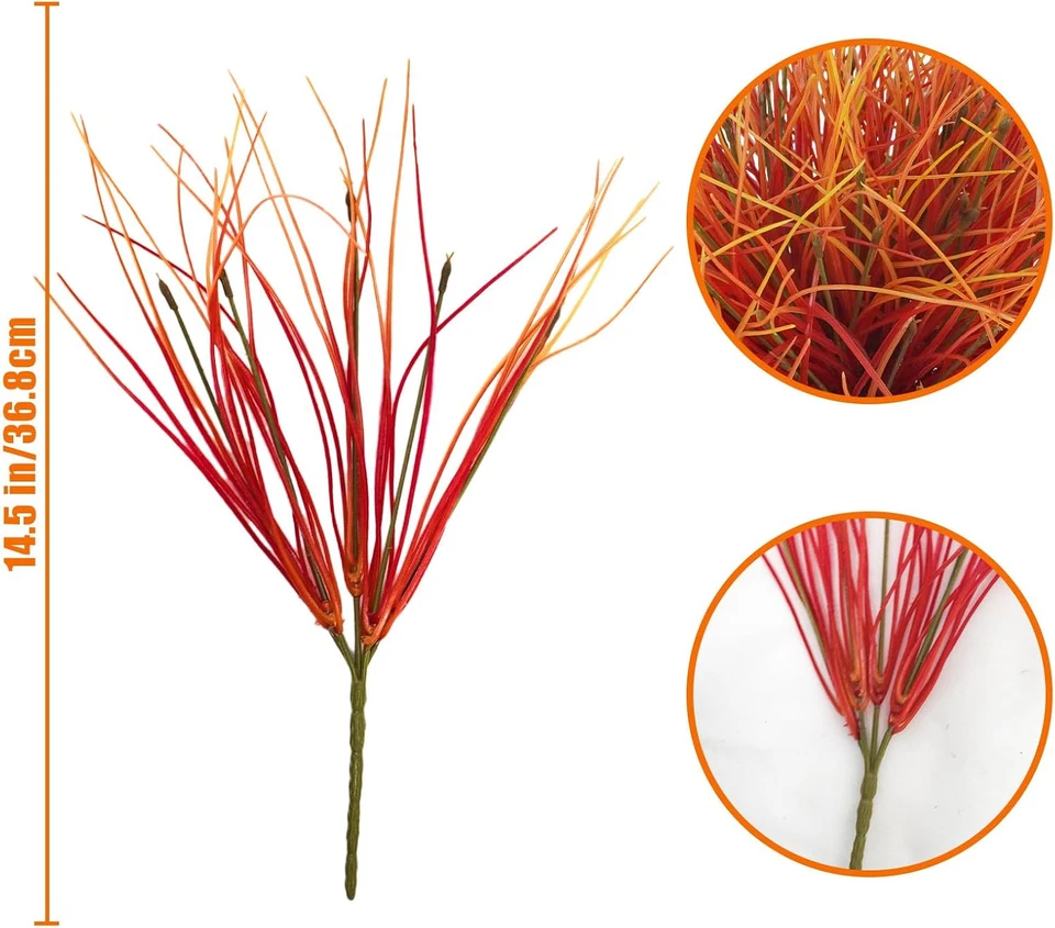 36 шт. искусственная осенняя трава растения уличные искусственные осенние цветы устойчивые к ультрафиолетовому излучению осенние - Изображение 4 из 4