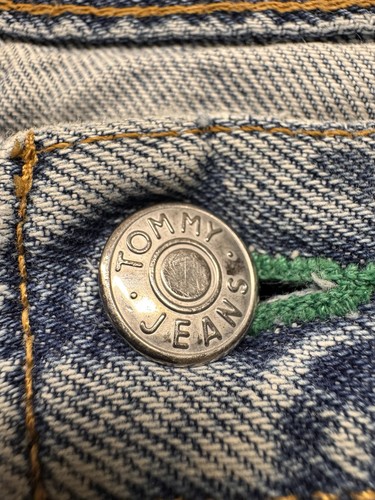 Vintage Tommy Hilfiger Jeans Mens 36x34 Blue Flag Logo Baggy Skater FREEDOM Y2K - Picture 5 of 8