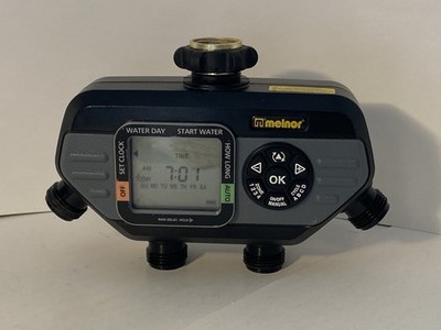 Melnor 73280-20H Digital Water Electronic Hose Timer 4 Zone Black & Gray