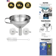 Resin Funnel with Strainer Stainless Steel for 3D Printer UV Resin Filter Tool