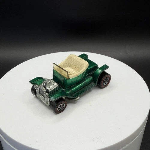 Vintage Hot Wheels Redline Hot Heap Green Light Interior US Base -Good Condition