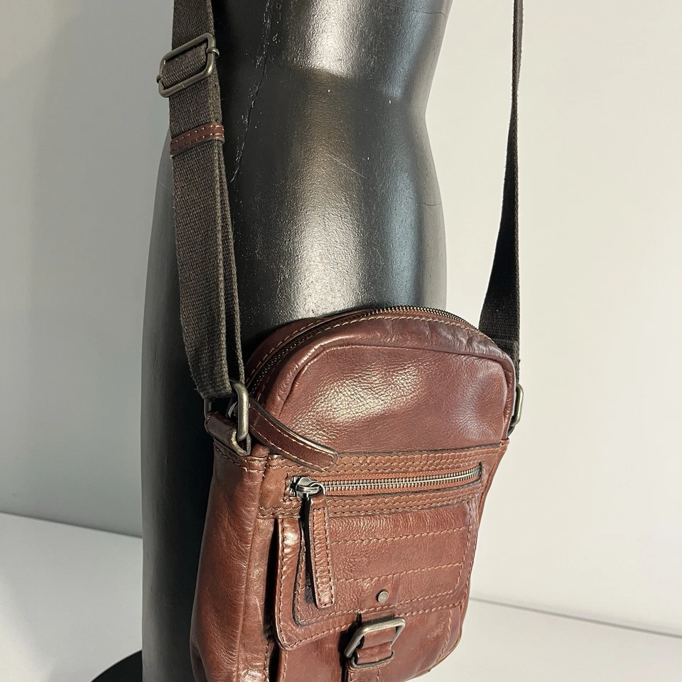 Bolso Bandolera Jack Georges Cuero Marrón Oculto Bolso de Mano Cartera Foto 2 de 4