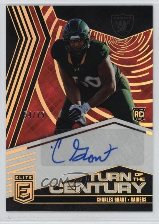 2025 Panini Donruss Elite Turn of the Century Red 54/75 Charles Grant Auto 0hr