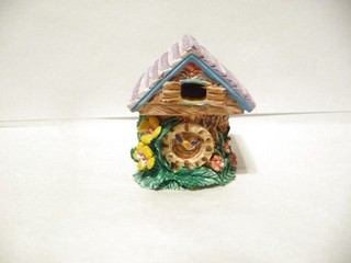 THIMBLE VINTAGE HANDPAINTED PEWTER ENESCO '91 COLORFUL BIRDHOUSE & ROOF OPENS UP