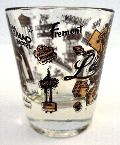 LAS VEGAS SHOT GLASS SANDS DUNES CIRCUS CAESARS HACIENDA FREMONT STARDUST MGM - Picture 7 of 9