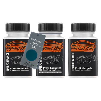 Autolack Lackstift Set für Renault Alpine 541 Bleu Mandarin Nacre 3 x 50ml
