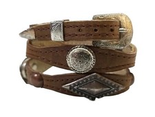 Scalloped HATBAND w/ TURQUOISE, COPPER, Round, Diamond+HorseHead SILVER CONCHO'S