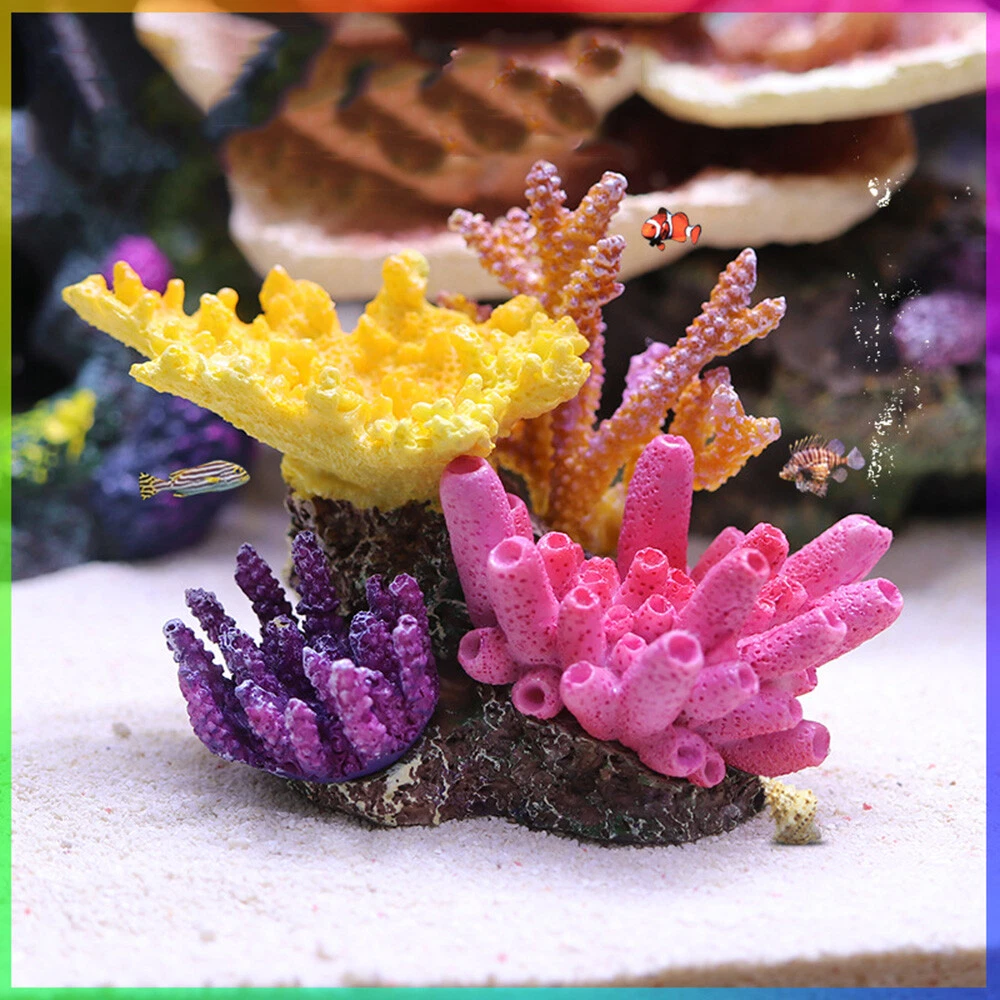 Colorful Resin Artificial Coral Reef Fish Tank Aquarium Ornament Landscape  Decor