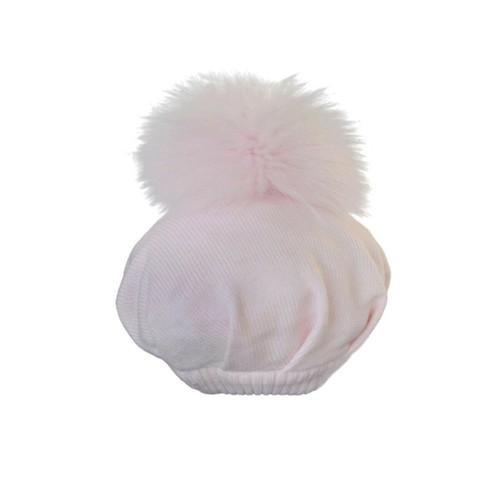 Basco in Lana con Pon-Pon in Volpe per Neonata Rosa Creazioni Luana 802R |  eBay