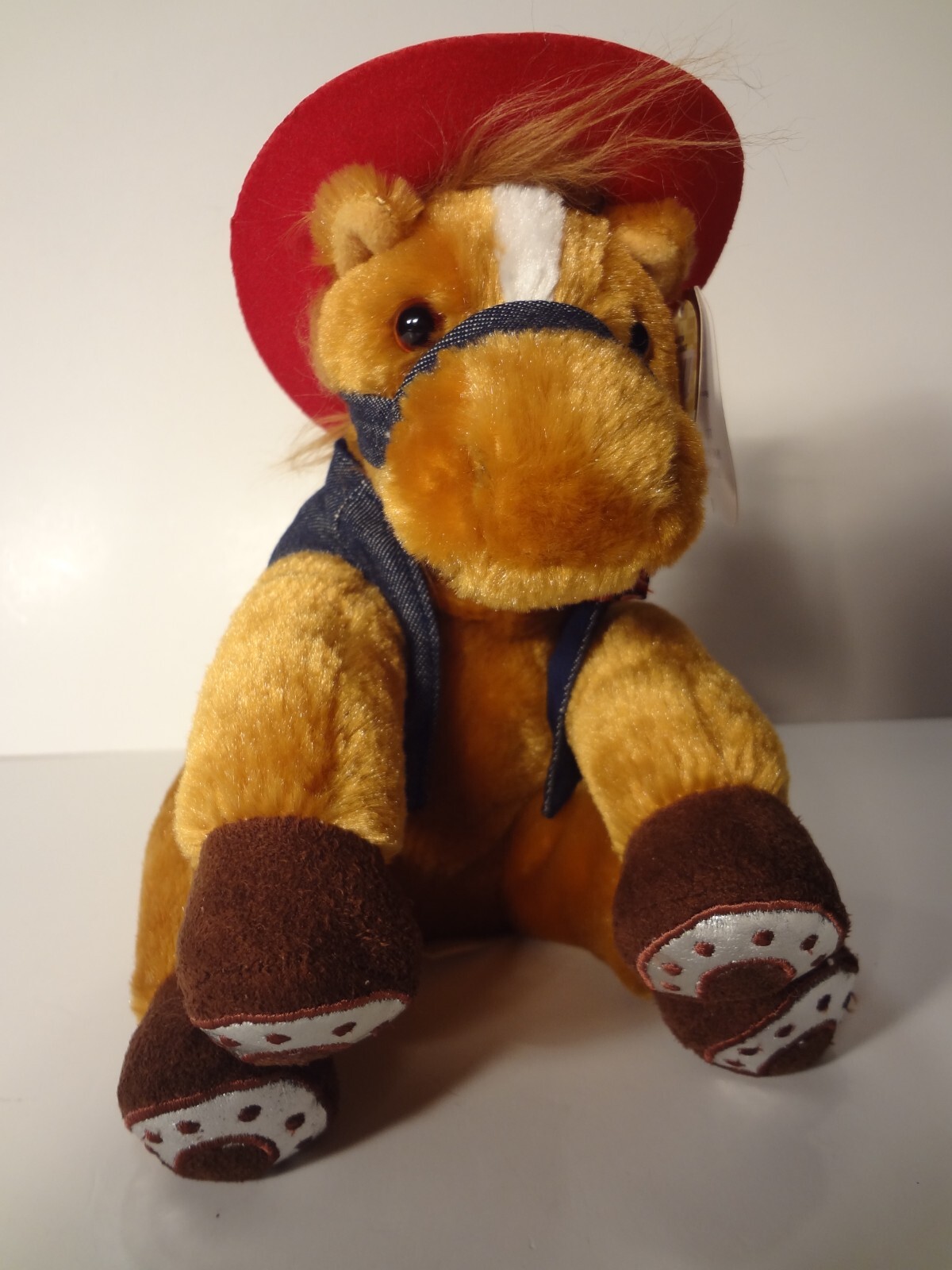 Aurora Peluche 9" Marrone Cavallo Pony Cowboy Western Cappello Gilet Bandana Rosso