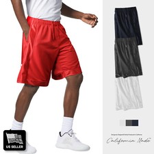 Mens Basketball Shorts Mesh Heavyweight Gym Pants Workout Training Athletic