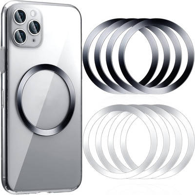 8 Pieces Magnetic Car Charger Metal Rings with Sticker Wireless Universal Metal 