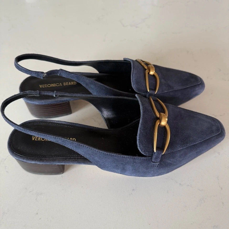 Veronica Beard Casie Slingback Pump In navy blue Size: 7 - Image 2 of 4