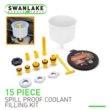 15 Piece Spill Proof Radiator Coolant Filling Funnel Kit Car Auto Fluid Oil