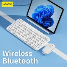 MC KM898 Kayboard and Mouse Wireless Bluetooth 2.4G White 79 Key Keyboard  