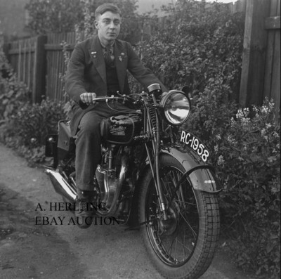 Velocette pushrod model motorcycle press photo publicity