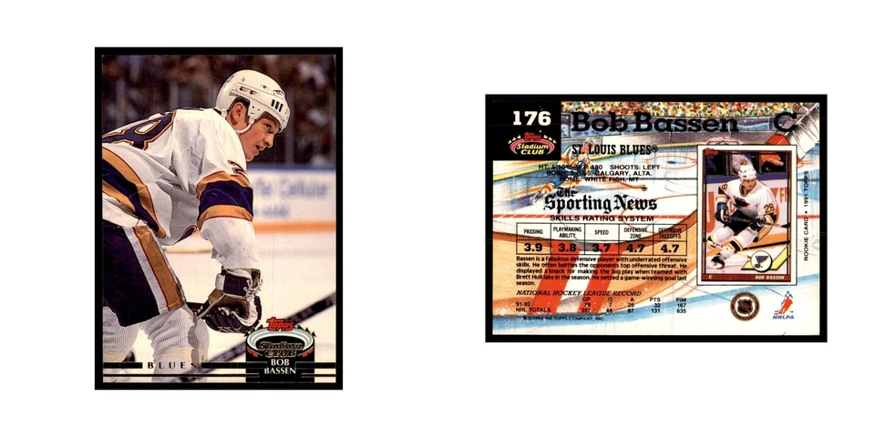 1992 Stadium Club Bob Bassen Hockey Cards #176 - Image 3 of 3