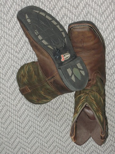 JUSTIN DRILLER BROWN LEATHER STEEL TOE ORIGINAL WORK BOOTS #SE4688 MENS 9 1/2 EE - 第 2/4 張圖片