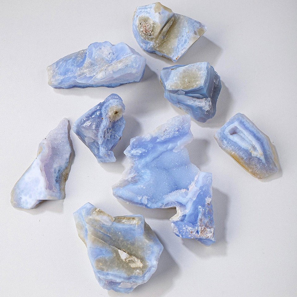 Blue Agate Rough Fish Tank Filler Rocks Natural Mineral Crystal