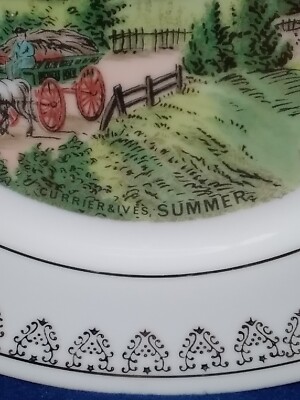 CURRIER & IVES SUMMERの絵皿　中古品 Vintage Currier & Ives SUMMER Decorative 8