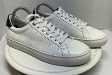 J Crew Womens Saturday White Lace Up Sneakers Size 7 38 Green Croc Pattern Shoe