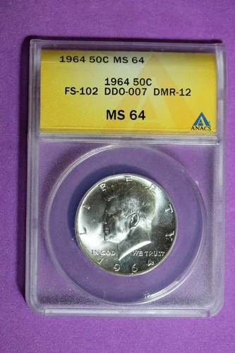 1964 ANACS MS64 Kennedy Half Dollar #B31178