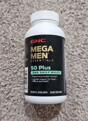 GNC Mega Men 50-Plus One Daily Multivitamin, 60 Caplets Exp 06/25