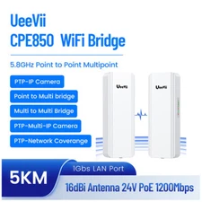 Gigabit Wireless Bridge 5km 5.8G Point to point CPE WiFi Network extend 1200Mbps