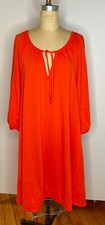 ANTHROPOLOGIE ANAIS ORANGE KINIT COTTON TUNIC A-LINE CAFTAN DRESS*L