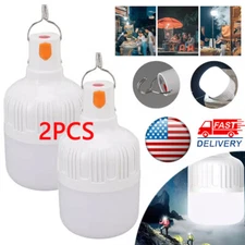 2x Camping Light Lantern LED USB Rechargeable Outdoor Tent Lamp Night Light Bulb