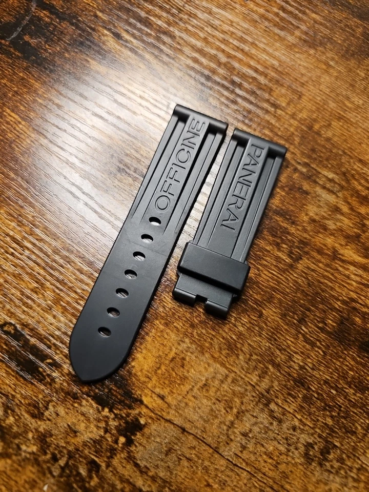 Panerai Watch 24/22mm Black OEM Caoutchouc Rubber Dive Strap MX0011QQ - Image 3 of 4