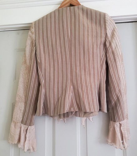 Stunning Vintage Armani Collezioni Linen and Silk Jacket Taupe - Size 8 - Picture 4 of 5