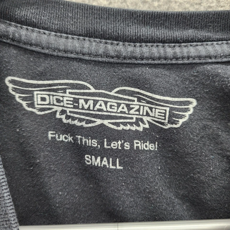 Camisa Revista Dados Vintage Para Hombre Pequeña Manga Corta Negra Foto 3 de 4