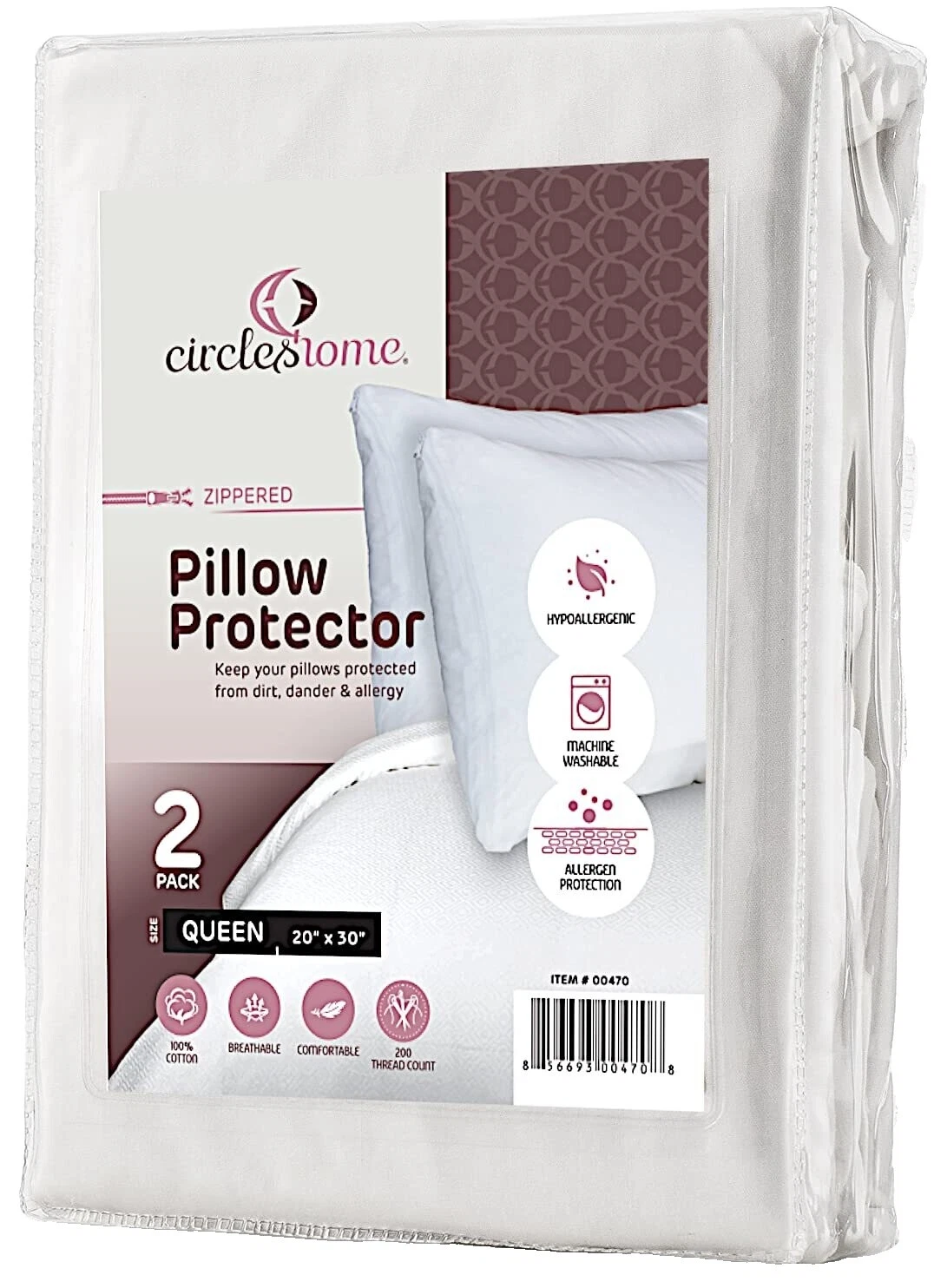 Círculos fundas de almohada Blanco