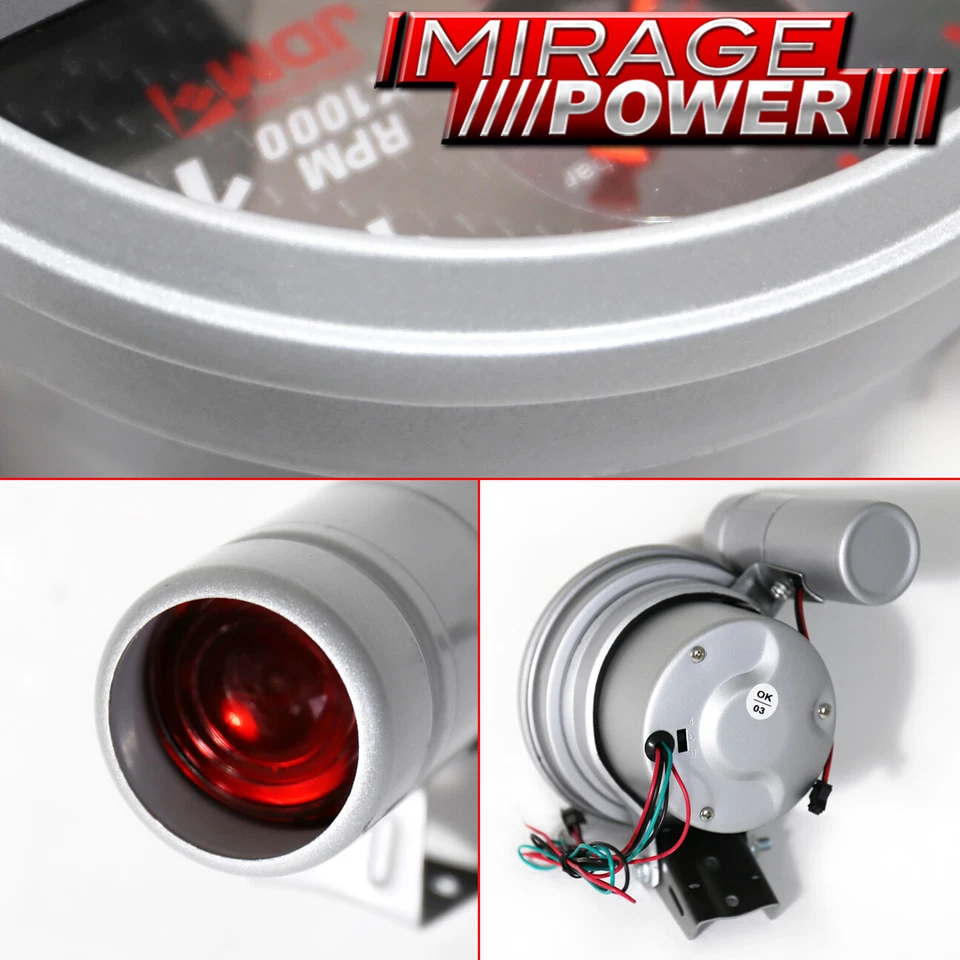 5" 4IN1 11K Carbon Pressure Water/Oil Temp Tachometer Gauge For Dodge Charger Foto 3 de 4