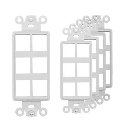Chaosss &. QuickPort Decora Keystone Insert 6 Port 5 Pack White 5pk