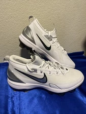 Nike Baseball Cleats Mens 11.5 Force Trout 9 Elite MCS White/Silver FZ0884-102