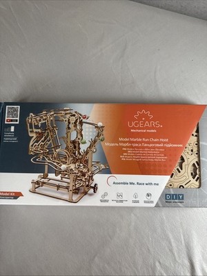 UGears Marble Run Chain Hoist Wooden Mechanical Model 400 Pieces Sealed