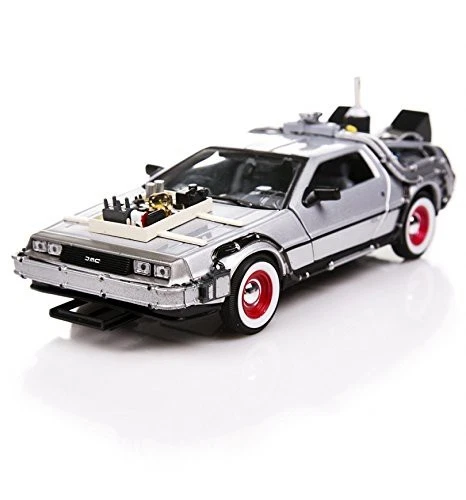 RITORNO FUTURO Modelli DELOREAN Deluxe SET 3 Auto DieCast 1/24 Welly BOX ROTTO - Immagine 3 di 4