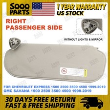 Right Side Sun Visor Wo Mirror Light For 1999-2019 Chevrolet Express Gmc Savana